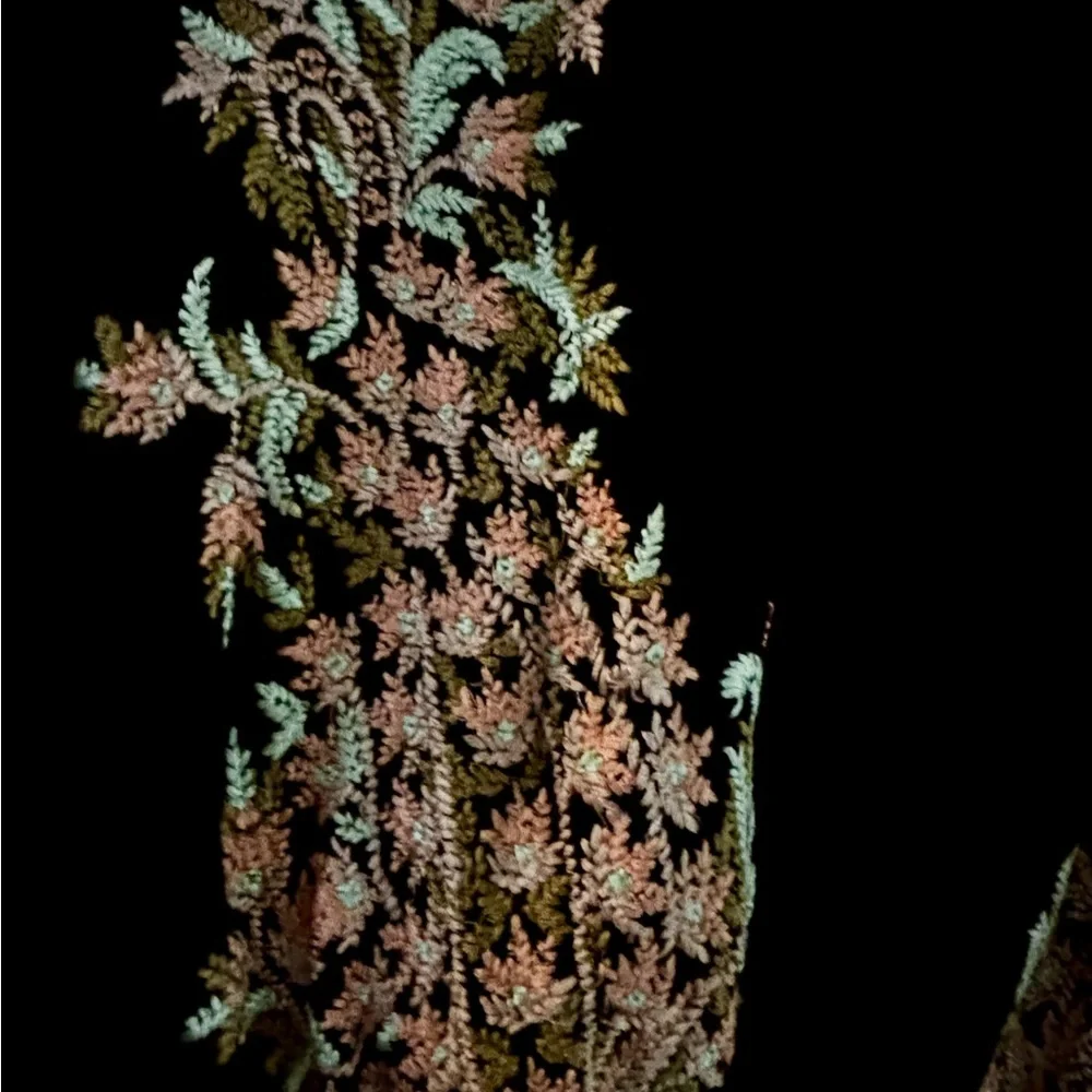 Embroidered Black Kimono mini dress - Picture 3 of 7